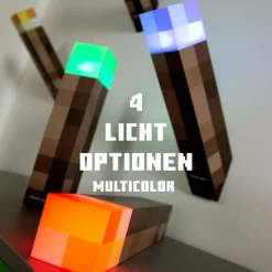 Akku LED Dekoleuchte Fackel MINECRAFT 2-tlg