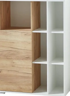 Aktenschrank LION 85 x 120 cm Weiß/ Navarra-Eiche