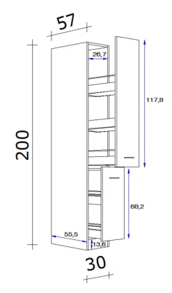 Apothekerschrank Avila Weiß / Braun