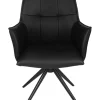 Armlehnenstuhl BERGAMO schwarz Leder