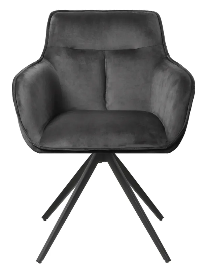 Armlehnstuhl CLEO Samtvelour grau/schwarz