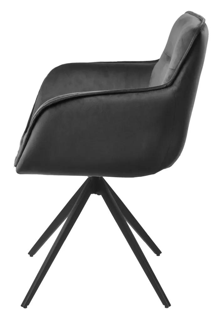 Armlehnstuhl CLEO Samtvelour grau/schwarz