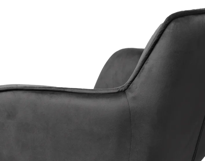 Armlehnstuhl CLEO Samtvelour grau/schwarz