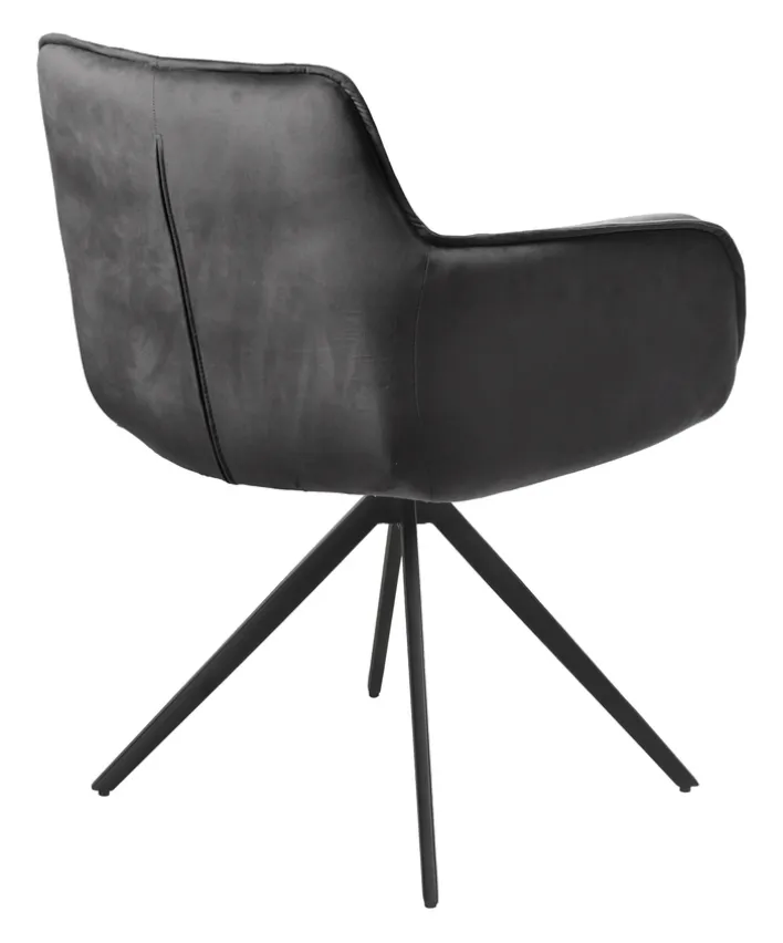 Armlehnstuhl CLEO Samtvelour grau/schwarz