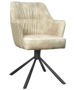 Armlehnstuhl ESTHER beige-braun/schwarz