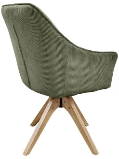Armlehnstuhl Jessy Cord/Microfaser grün