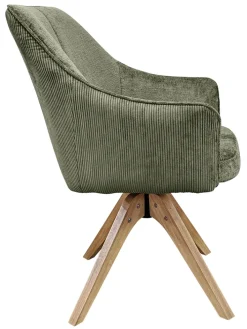 Armlehnstuhl Jessy Cord/Microfaser grün