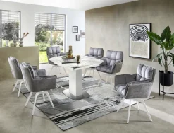 Auszugsesstisch MICHAEL Marmoroptik