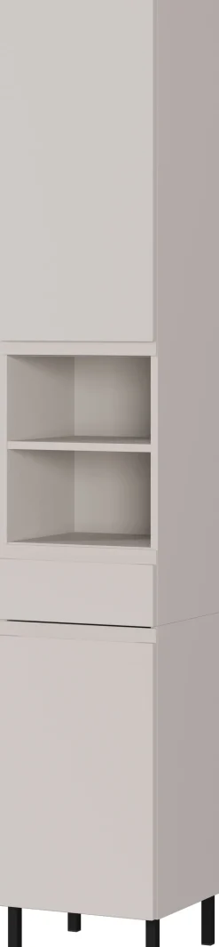 Bad Hochschrank SALINAS Kaschmir NB/ MDF foliert matt B/H/T ca. 34/190/34 cm