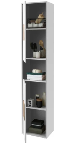 Bad Hochschrank SOLID weiß/ braun