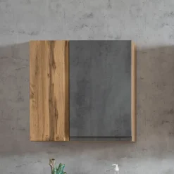 Bad-Hängeschrank GENT hellgrau/braun 65cm