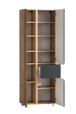 Bad-Hochschrank GENT grau/braun