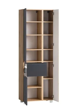 Bad-Hochschrank GENT grau/braun