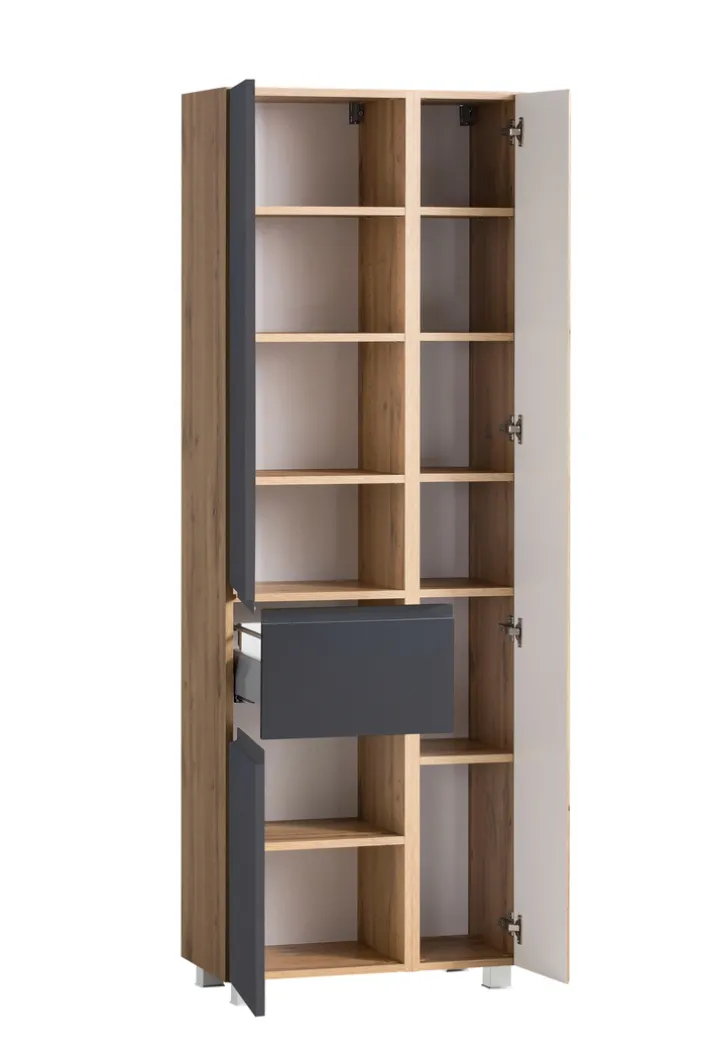 Bad-Hochschrank GENT grau/braun