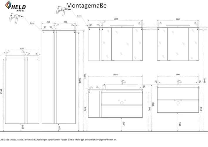 Bad-Hochschrank GENT grau/braun
