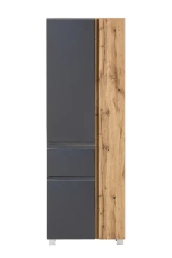 Bad-Hochschrank GENT grau/braun