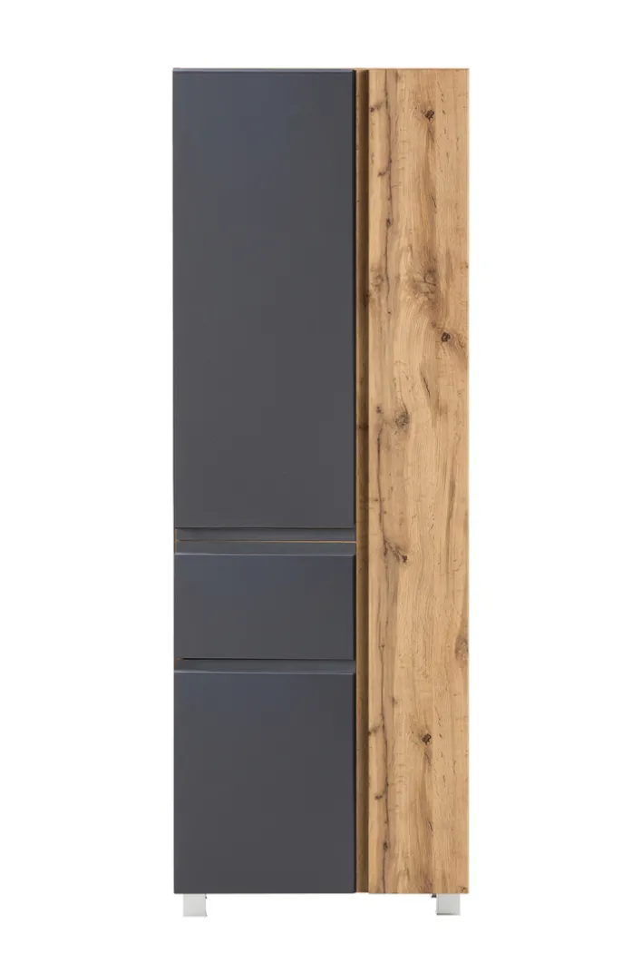 Bad-Hochschrank GENT grau/braun