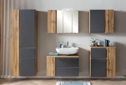 Bad-Hochschrank GENT grau/braun