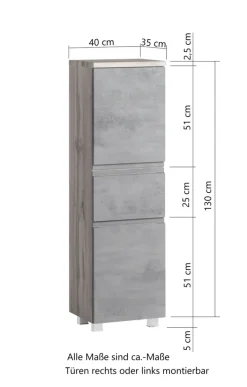 Bad-Midischrank GENT weiß/braun 40cm