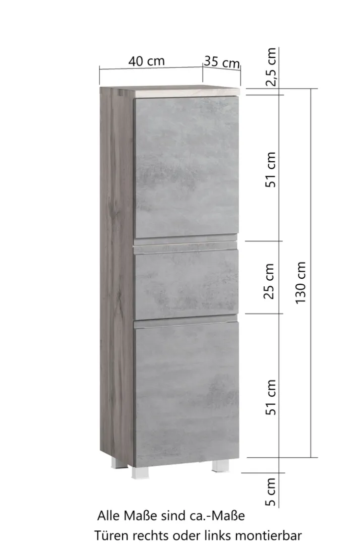 Bad-Midischrank GENT weiß/braun 40cm