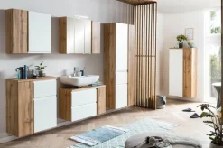 Bad-Midischrank GENT weiß/braun 65cm 2-türig