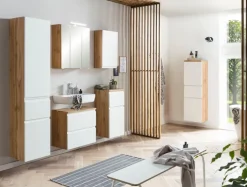 Bad-Seitenschrank GENT weiß/braun 40cm