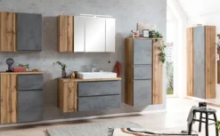 Bad-Spiegelschrank GENT braun MDF-Tür links