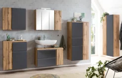 Bad-Spiegelschrank GENT weiß/braun 85cm