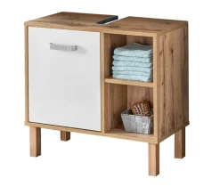 Bad-Waschbeckenunterschrank ALINA braun/weiß