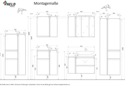Bad-Waschtisch GENT hellgrau/braun 105cm