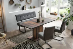 Bank LUISE mit Rückenlehne anthrazit