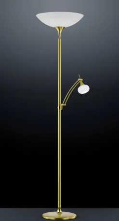 BANKAMP LED Deckenfluter mit Leselampe OPERA messingfarbig