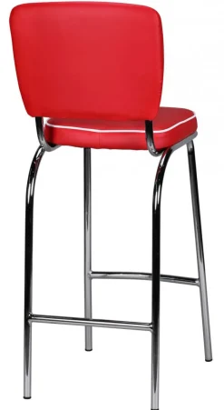 Barhocker Lederlook rot/ weiß