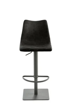 Barhocker MY TOBY II Drehgestell Lederlook schwarz