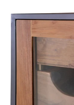 Barschrank PURO 67 x 150 x 42 cm Akazie Massivholz/anthrazit