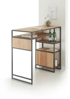 Bartisch LOGAN Massiv Eiche braun /schwarz