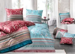 bassetti Mako-Satin-Bettwäsche BURANO V.R2 135 x 200 cm rot