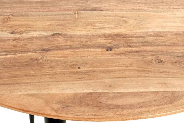 Beistelltisch ø 50 cm Akazie massiv/schwarz