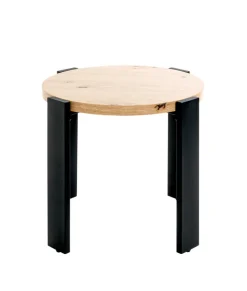 Beistelltisch ø 50 cm braun/schwarz