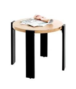 Beistelltisch ø 50 cm braun/schwarz