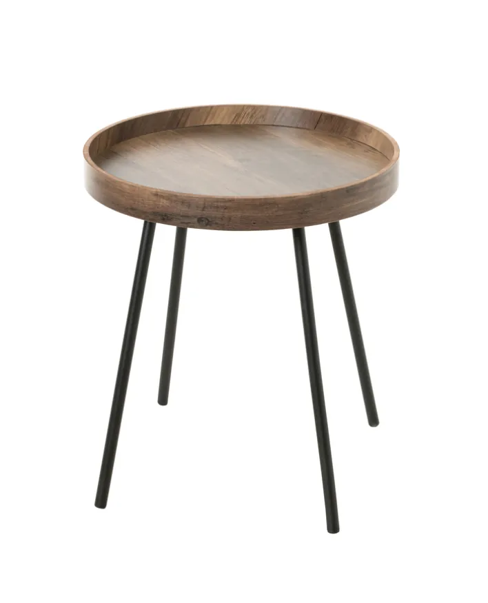 Beistelltisch Ø 40 cm dunkelbraun/schwarz