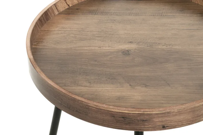 Beistelltisch Ø 40 cm dunkelbraun/schwarz