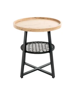 Beistelltisch ø 50 cm Eiche-Dekor braun/schwarz