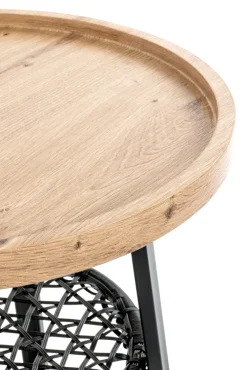 Beistelltisch ø 50 cm Eiche-Dekor braun/schwarz