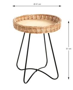 Beistelltisch Ø 41 cm natur/schwarz