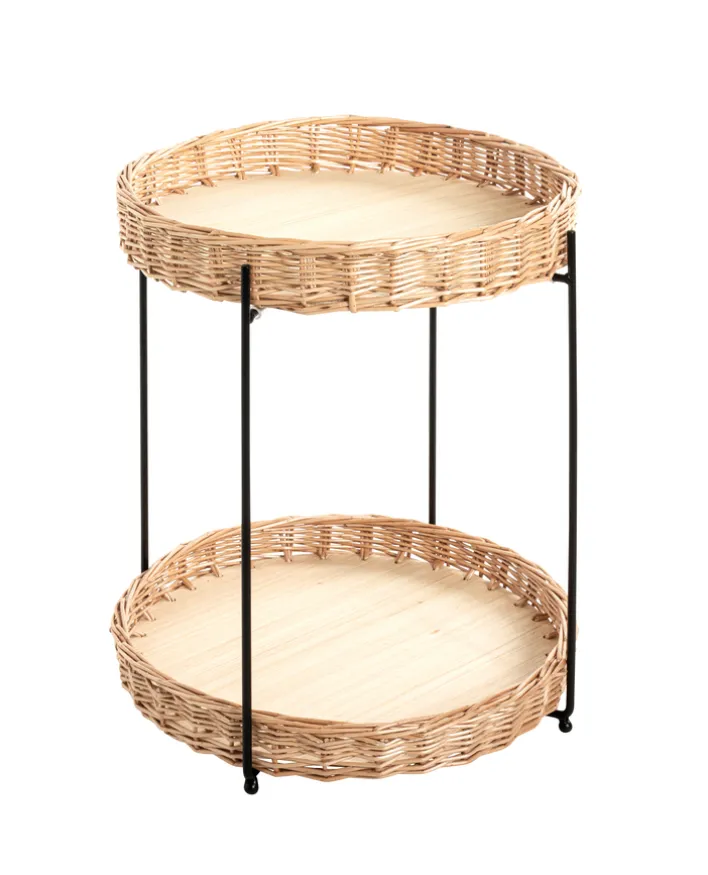 Beistelltisch ø 42 cm natur/schwarz