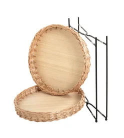 Beistelltisch ø 42 cm natur/schwarz