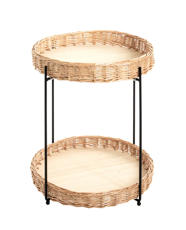 Beistelltisch ø 42 cm natur/schwarz