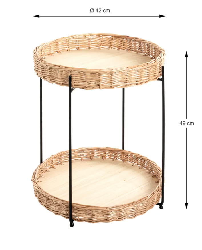 Beistelltisch ø 42 cm natur/schwarz