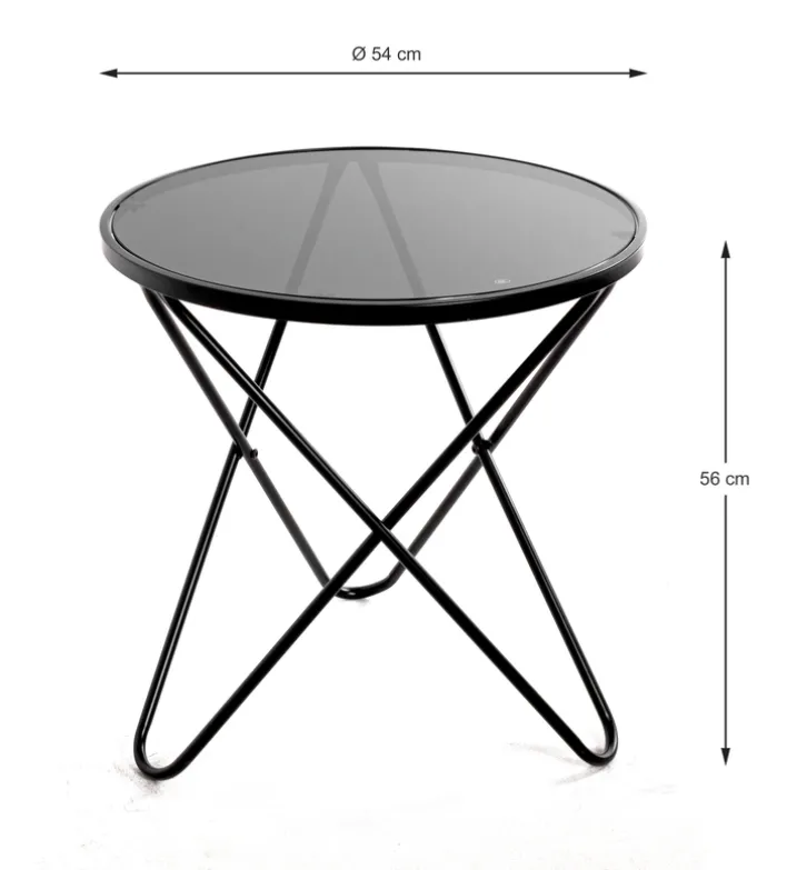 Beistelltisch Ø 54 cm schwarz